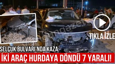 Aksaray Selçuk Bulvarı’nda otomobil ile jip çarpıştı; 7 kişi yaralandı.