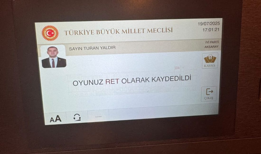İYİ Parti Aksaray Milletvekili Turan Yaldır’dan Maden Kanunu Teklifine Ret