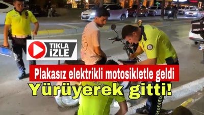 Aksaray’da plakasız motosikletle yakalanan 19 yaşındaki sürücüye 3.160 TL ceza