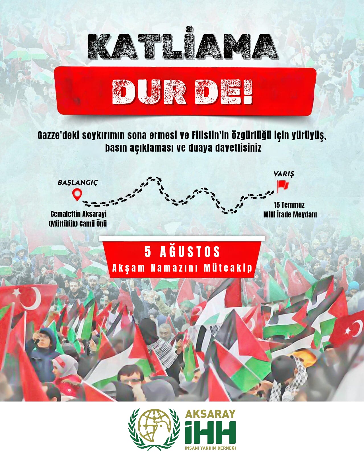 Aksaray’da, İsrail'in gerçekleştiridği soykırıma sessiz kalmamak, Gazze'deki insanlık dışı saldırılara