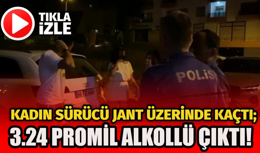 Aksaray’da “dur” ihtarına uymayan kadın sürücü lastiği patlayınca jantla kaçtı.