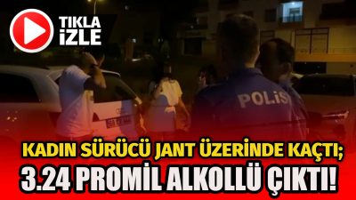 Aksaray’da “dur” ihtarına uymayan kadın sürücü lastiği patlayınca jantla kaçtı.