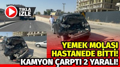 Aksaray alt geçitte kamyon otomobile arkadan çarptı. Kazada karı koca