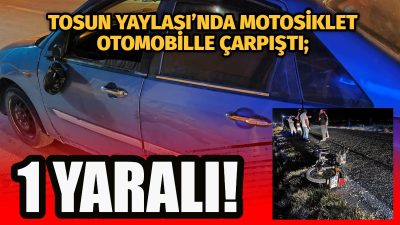 Eskil’de otomobil ile motosikletin çarpıştığı kazada Z. C.D. yaralandı. Yaralı