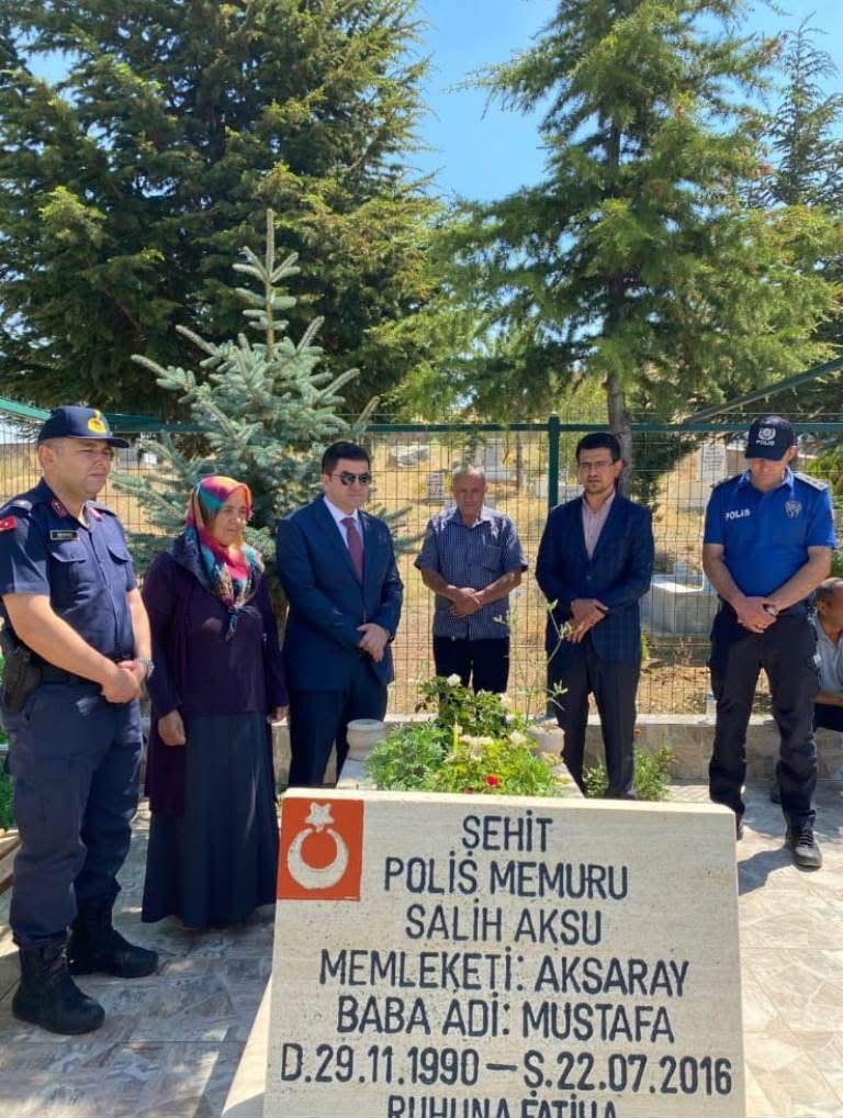 Ortaköy Kaymakamı Ahmet Karatepe, şehit polis Salih Aksu’nun ailesini ziyaret