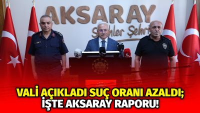 Vali Kumbuzoğlu’nun açıkladığı verilere göre Aksaray’da suç oranları düşerken denetimler