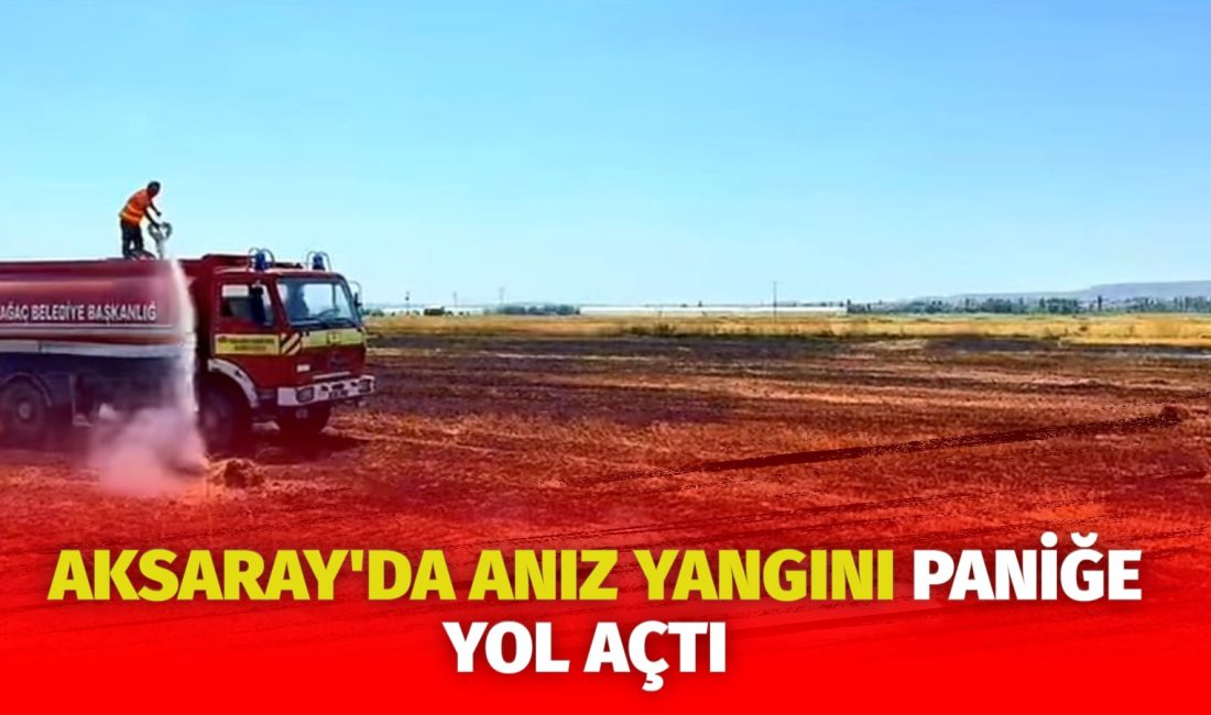 Aksaray'ın Gülağaç ilçesinde meydana gelen anız yangını paniğe yol açtı.