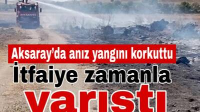 Çiftevi Köyü’nde çıkan anız yangınına hızla müdahale eden Ortaköy İtfaiyesi,