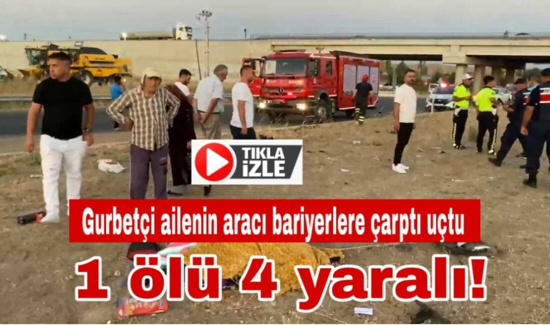 Ankara yolu Ortaköy kavşağında gurbetçi ailenin aracı orta refüjlere çarptı