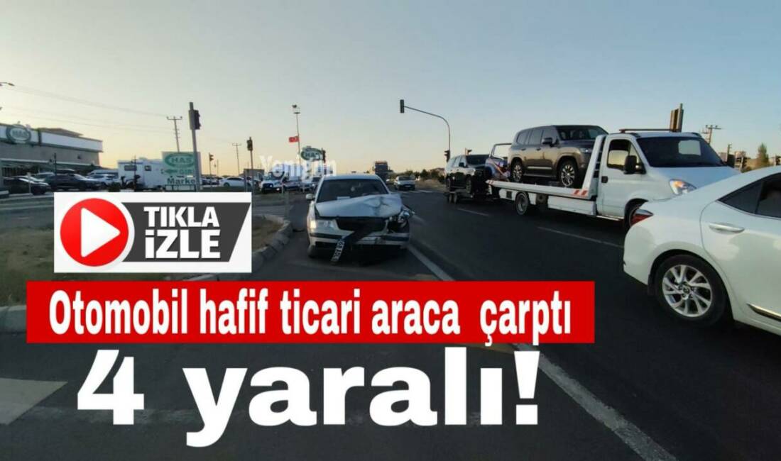 Aksaray’da otomobil ışıklarda hareket halinde olan hafif ticari araca