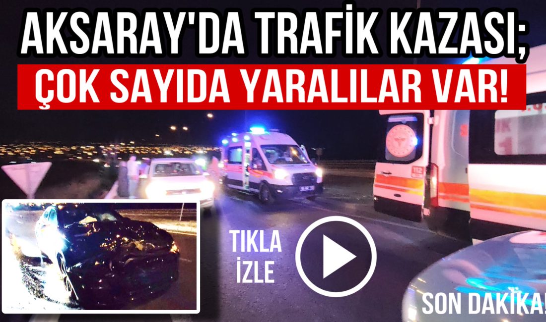 Aksaray Nevşehir yolunda yabacı plakalı otomobil kamyonete arkadan çarptı 6