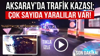 Aksaray Nevşehir yolunda yabacı plakalı otomobil kamyonete arkadan çarptı 6