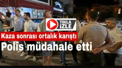Taşpazar Mahallesi’nde iki aracın çarpışması sonrası sürücüler kavga etti. Polis