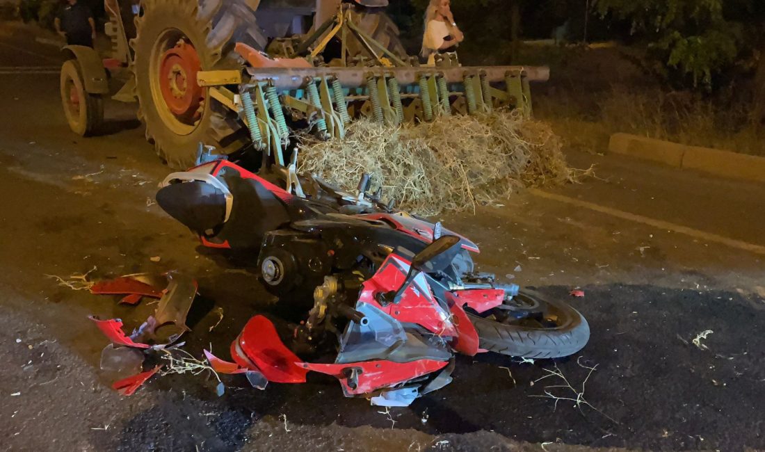Kayseri'nin Melikgazi ilçesinde yaşanan olayda traktörle çarpışan motosikletin sürücüsü yaşamını