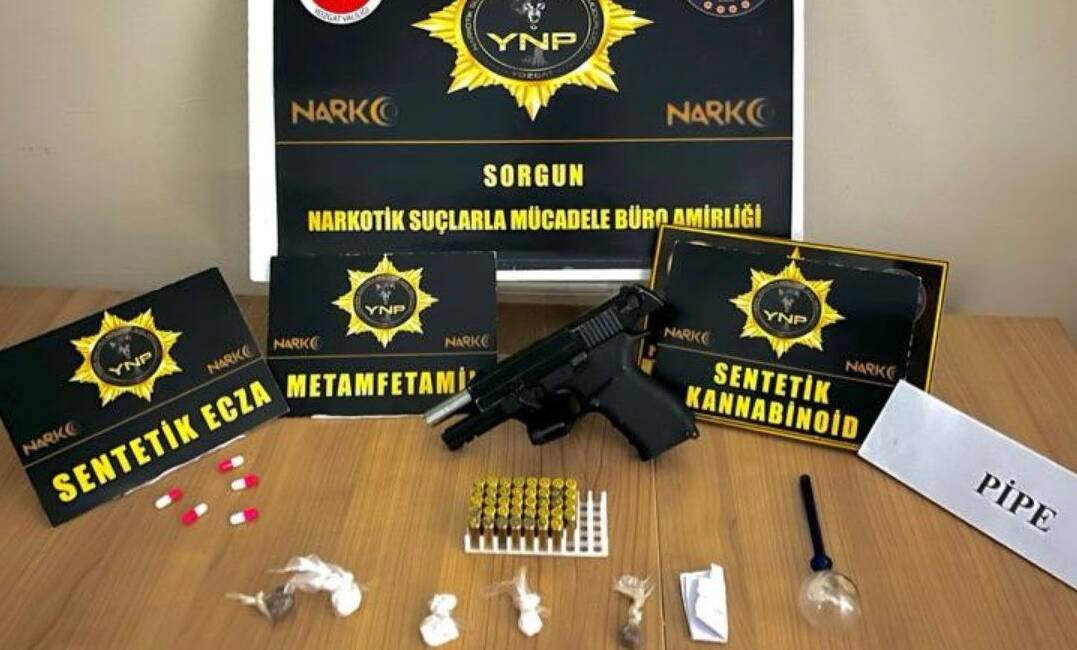 Yozgat'ın Sorgun ilçesinde İl Emniyet Müdürlüğü ekipleri tarafından düzenlenen uyuşturucu