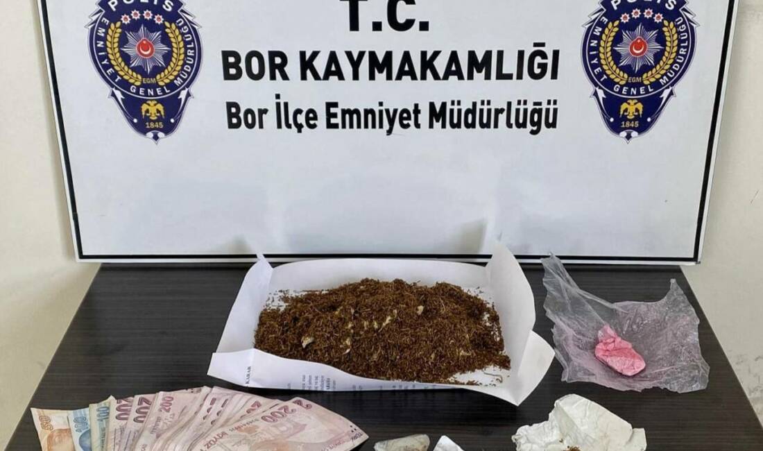Niğde'nin Bor ilçesinde İlçe Emniyet Müdürlüğü ekipleri tarafından düzenlenen uyuşturucu