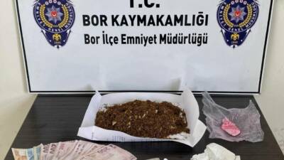 Niğde'nin Bor ilçesinde İlçe Emniyet Müdürlüğü ekipleri tarafından düzenlenen uyuşturucu