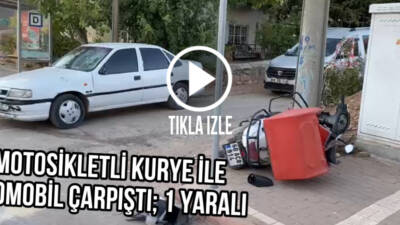 Otomobil ile motosiklet çarpıştı, 19 yaşındaki motosiklet sürücüsü hastaneye kaldırıldı.
