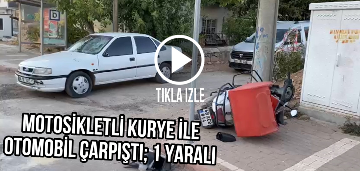 Otomobil ile motosiklet çarpıştı, 19 yaşındaki motosiklet sürücüsü hastaneye kaldırıldı.