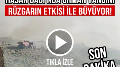 Aksaray’ın Karacaören köyü ve Dikmen köyü yakınlarında çıkan orman yangını