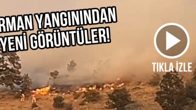 Aksaray’ın Karacaören ve Dikmen köyleri arasında başlayan yangın, rüzgarın etkisiyle
