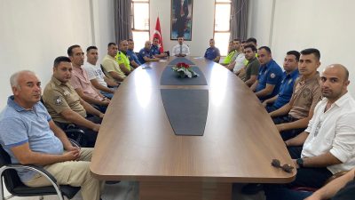 Sultanhanı Kaymakamı Bilal Göksun başkanlığında, İlçe Emniyet Müdür Vekili Komiser