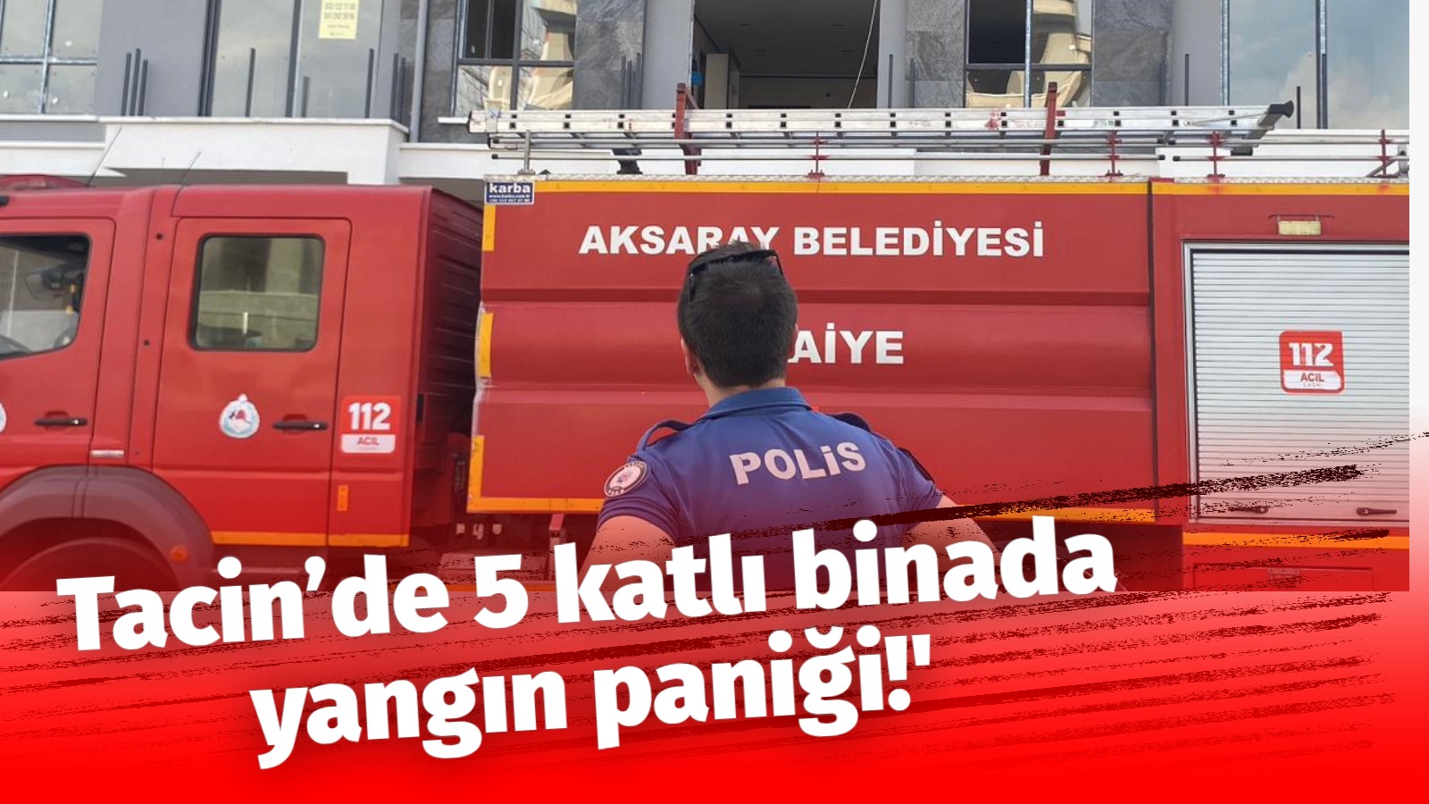 Aksaray’da 5 katlı inşaatın 2. katında çıkan yangına işçiler müdahale