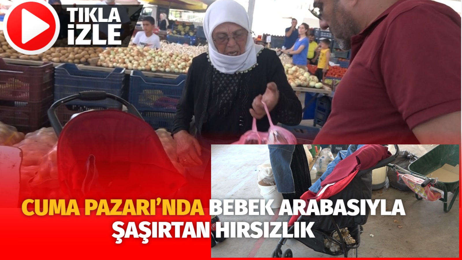 Aksaray’da 75 yaşındaki pazarcı kadının tezgahındaki ürünler bebek arabasına yüklenerek