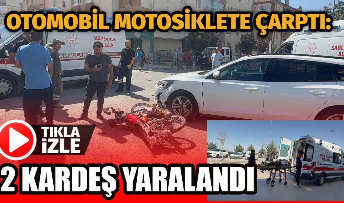 Büyük Bölcek Mahallesi’nde otomobilin çarptığı motosiklet savruldu, kardeş olan iki