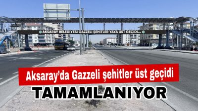 E-90 Karayolu üzerindeki modern üst geçit, asansör ve yürüyen merdivenleriyle