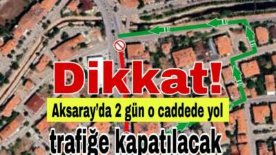 Aksaray Belediyesi, Coğlaki Kavşağı–Kılıçaslan Parkı girişinde alt yapı çalışmaları nedeniyle