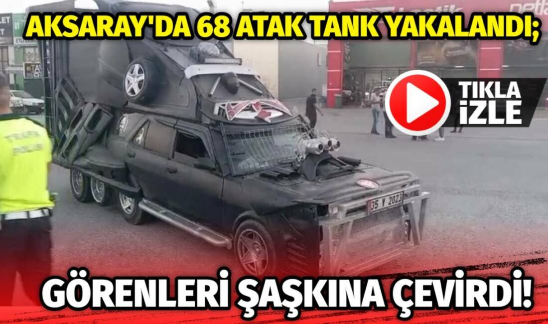 Aksaray’da trafikte görenleri şaşkına çeviren olayda, Tofaş Kartal marka otomobilini