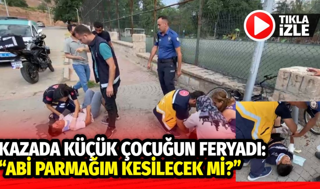 Kılıçaslan Parkı çevresinde bisikletle rampa aşağı inerken direğe çarpan 12