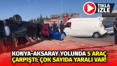 İki tır, iki minibüs ve bir otomobilin karıştığı zincirleme kazada