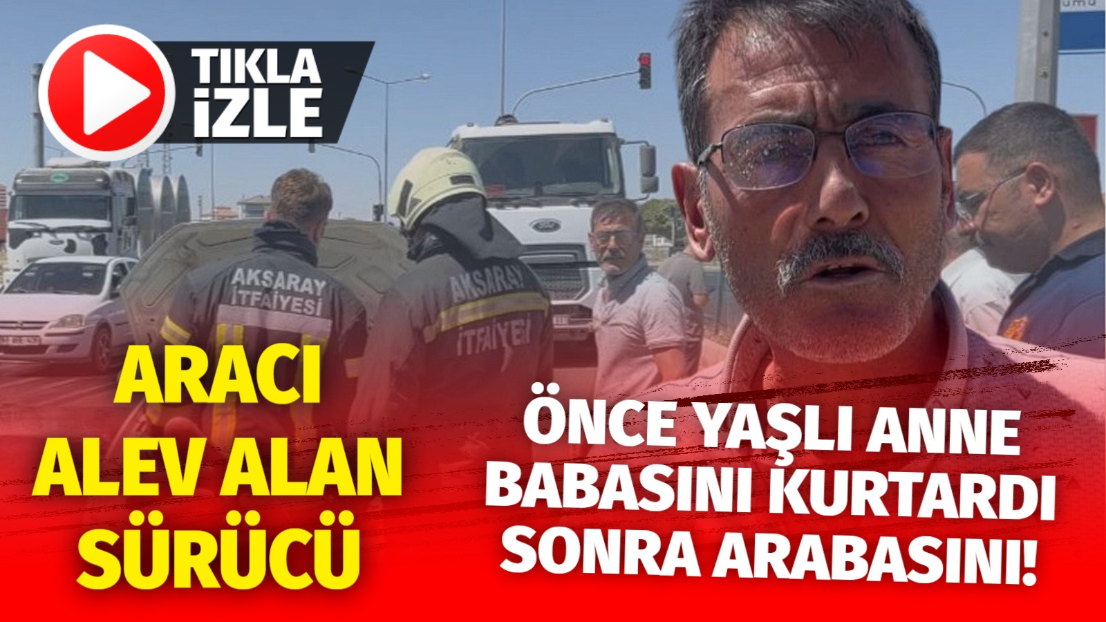 Aksaray’da seyir halindeki otomobil alev aldı. Sürücü ilk müdahaleyi kendi
