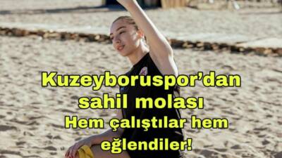 Yeni sezon hazırlıklarını sürdüren Kuzeyboruspor, kampın ikinci gününde sahil etkinliğiyle