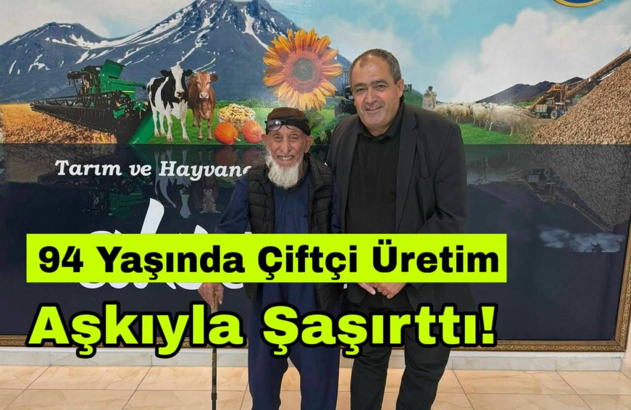 Aksaraylı 94 yaşındaki Kuddusi Çınar, Ziraat Odası Başkanı Emin Koçak’ı