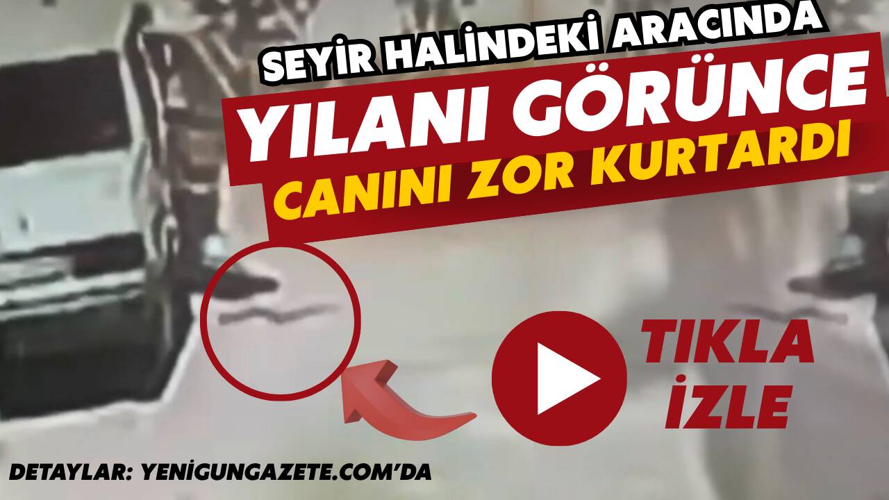 Dikmen Köyü’nde aracına binen Ahmet Şakar, aracında yılanı görünce panikle