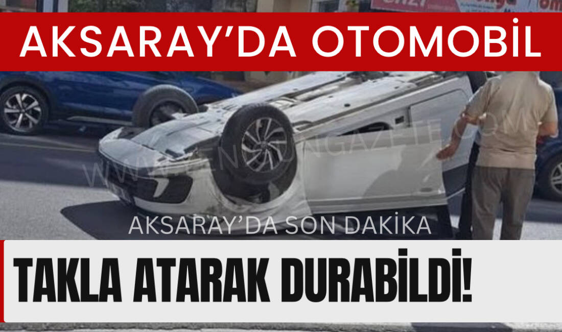 Bölcek yolunda 4 aracın karıştığı zincirleme kazada bir otomobil takla