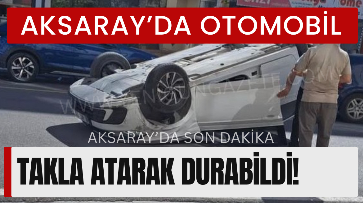 Bölcek yolunda 4 aracın karıştığı zincirleme kazada bir otomobil takla