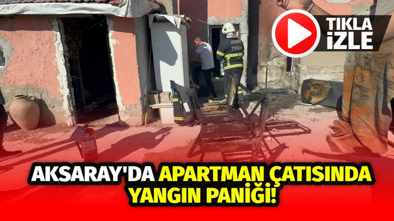 Aksaray Taşpazar Mahallesi’nde apartman çatısında çıkan yangın paniğe neden oldu.