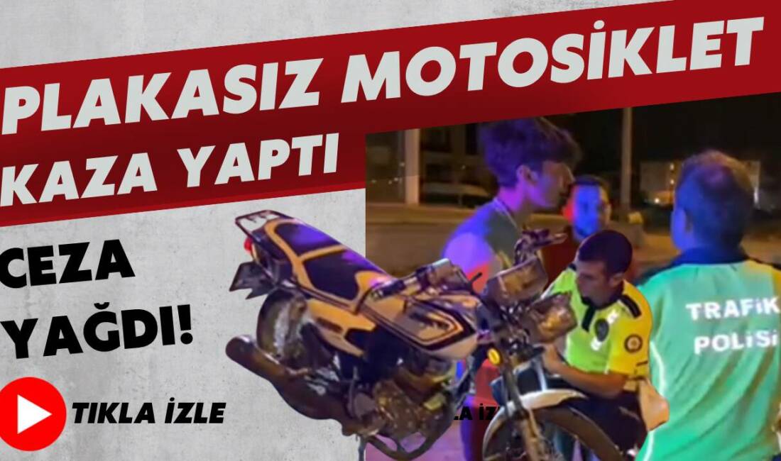 Plakasız motosikletle kazaya karışan 18 yaşındaki sürücüye 15 bin 709