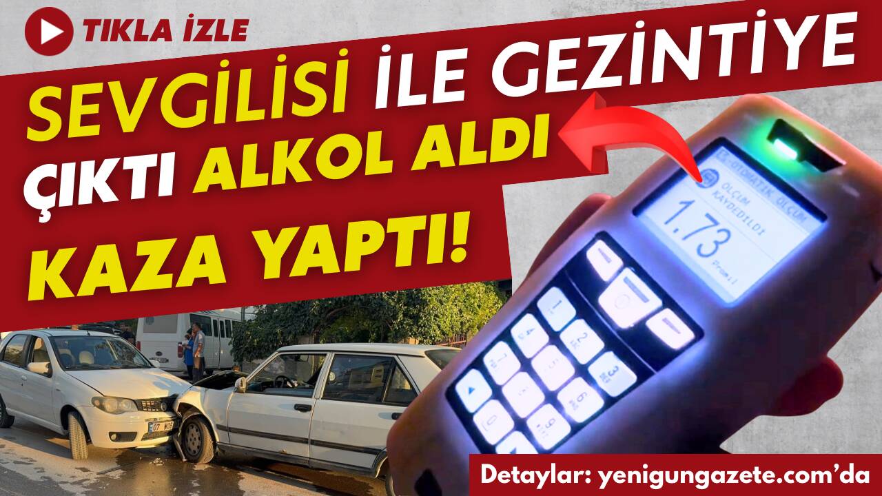 Aksarayda sevgilisi ile gezintiye çıkan genç alkol alıp kaza yaptı.