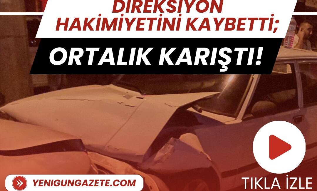 Aksaray’da direksiyon hakimiyetini kaybeden sürücü, park halindeki 2 araca çarptı.