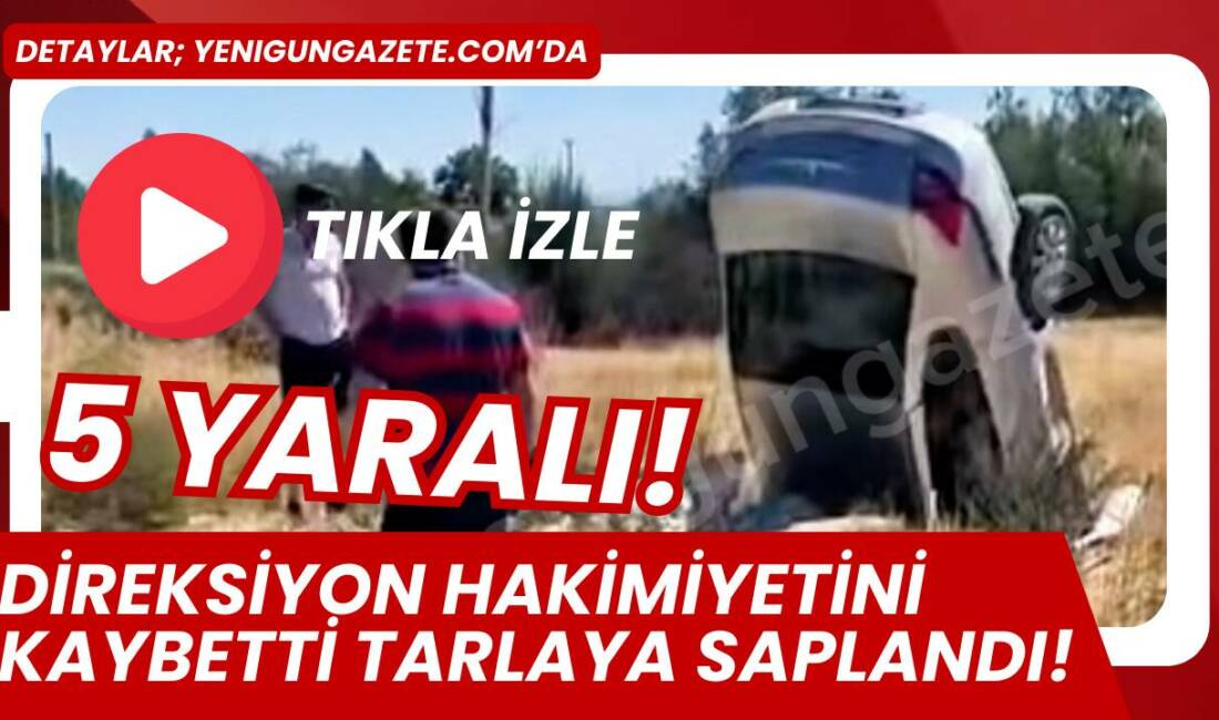 Sapmaz köyü yakınlarında kontrolden çıkan otomobil kaza yaptı. Araçtaki 5