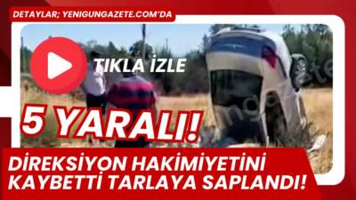 Sapmaz köyü yakınlarında kontrolden çıkan otomobil kaza yaptı. Araçtaki 5