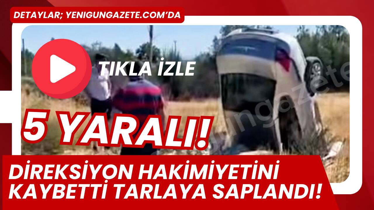 Sapmaz köyü yakınlarında kontrolden çıkan otomobil kaza yaptı. Araçtaki 5
