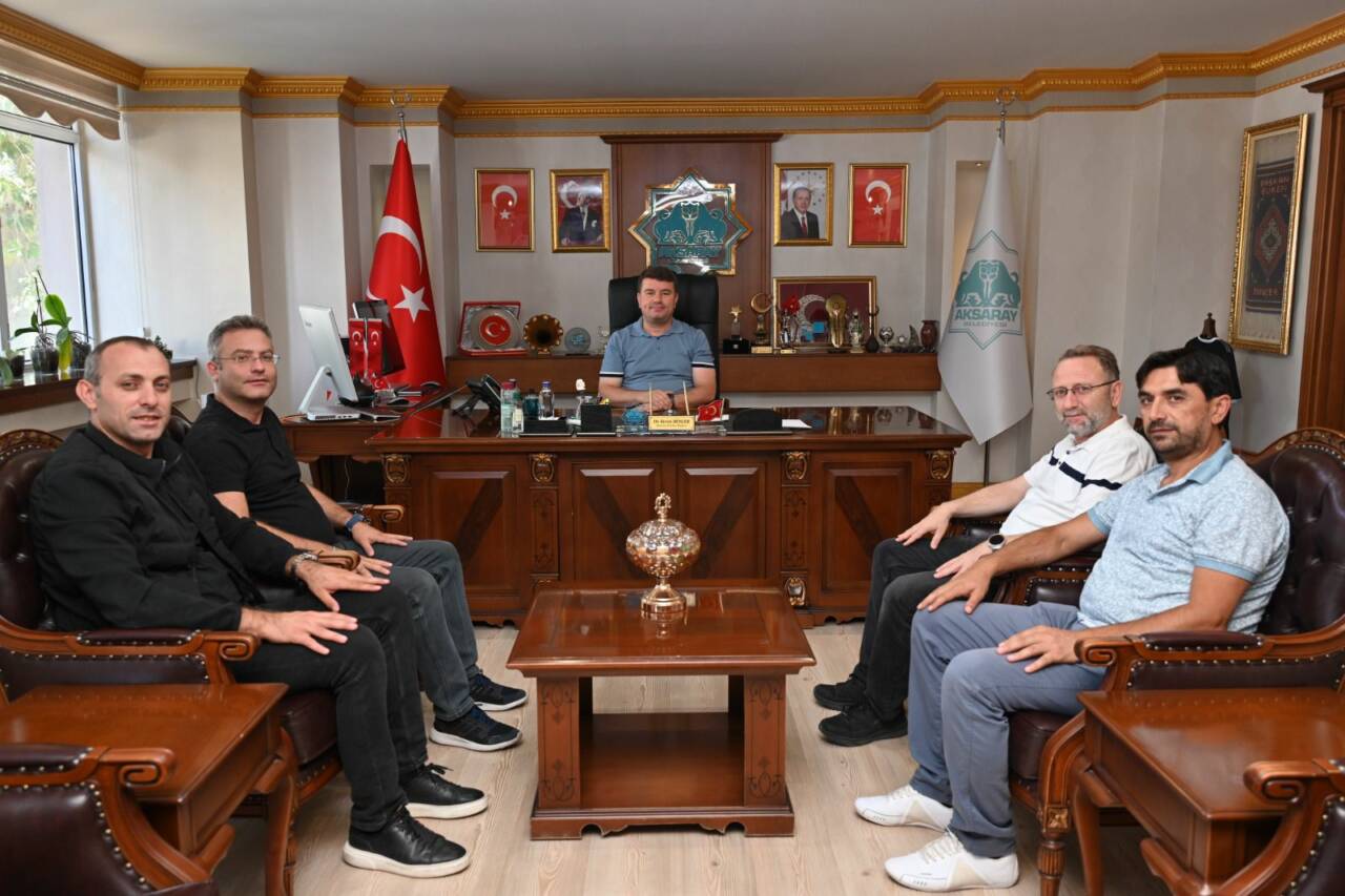 Aksaray Belediye Başkanı Dr. Evren Dinçer, Türksat Pazarlama Müdürü Abdurrahman