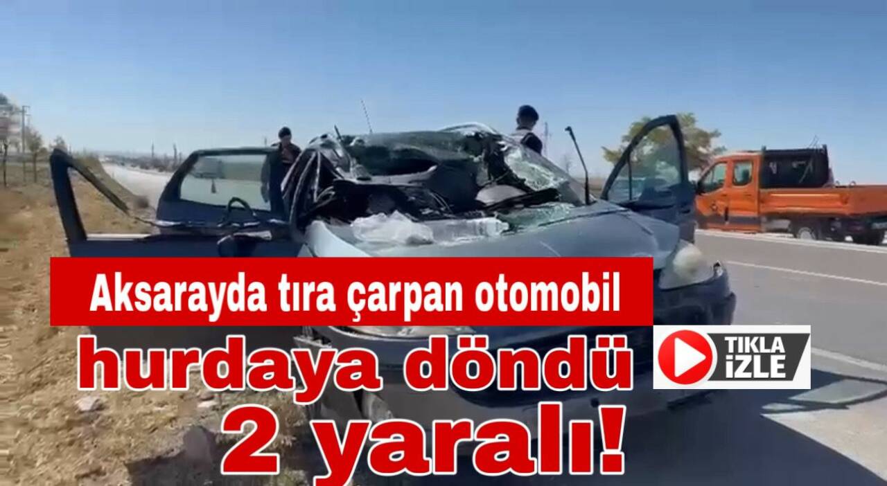 Eskil’de D-300 karayolunda otomobil tıra arkadan çarptı. Sürücü ve yanındaki