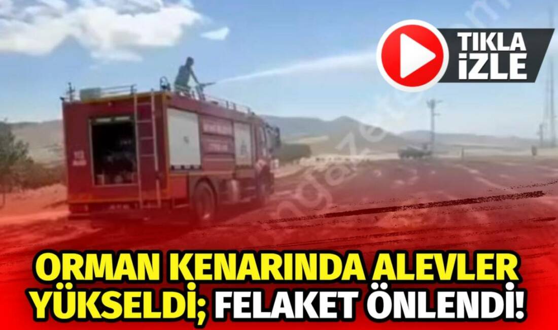 Ormanlık alanda çıkan anız yangınına Ortaköy İtfaiyesi anında müdahale